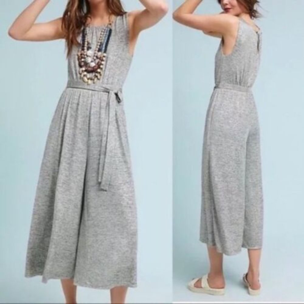 Anthropologie Meadow Rue Alchemist Jumpsuit Silver/Black SM